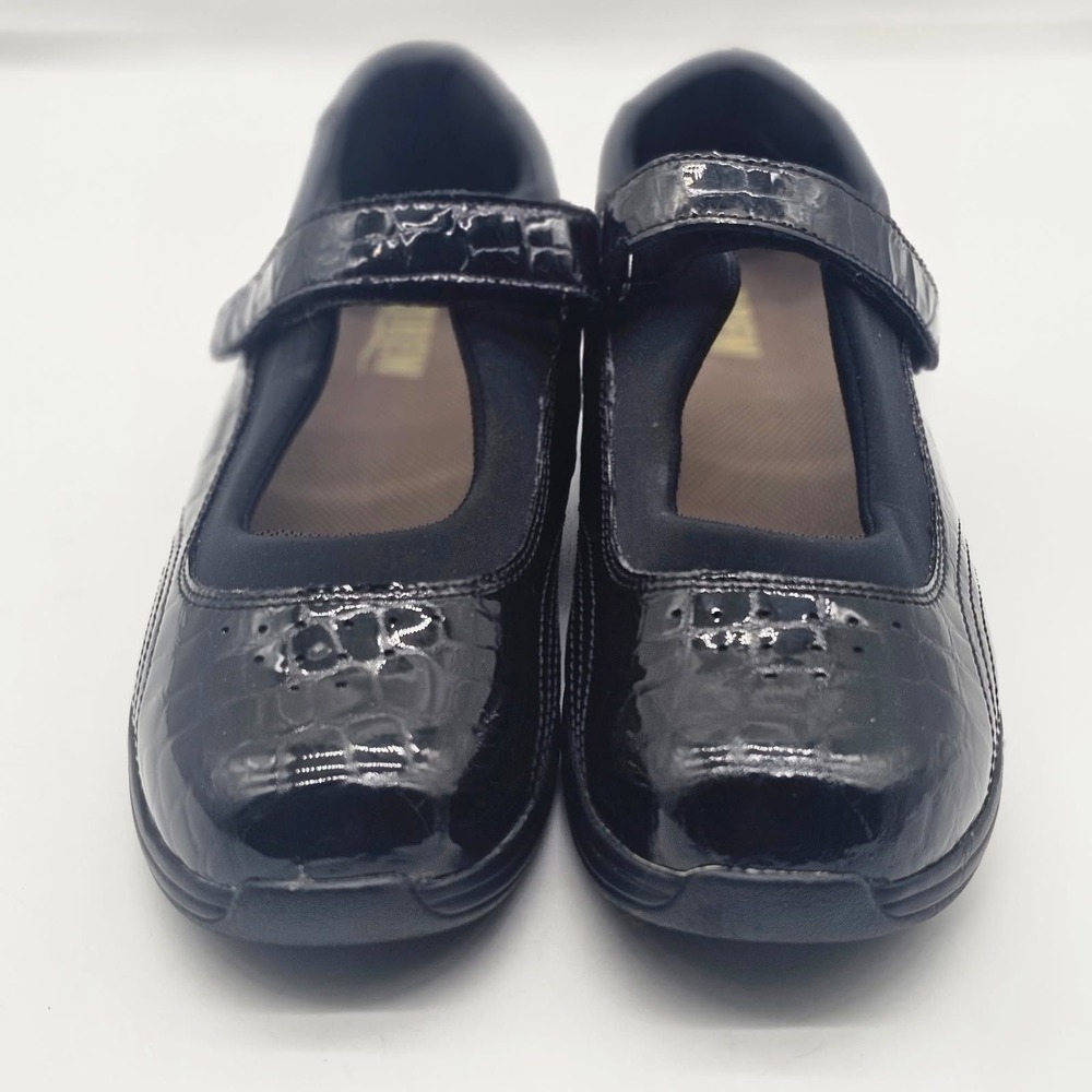 Drew Rose Mary Jane Women 9.5 M Black Patent Croc Orthopedic Shoes 14375-1P